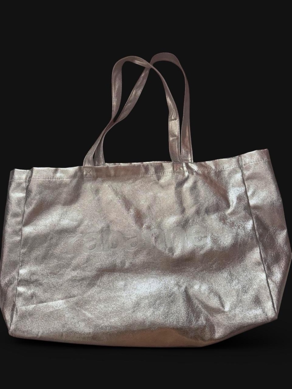 Paco Rabanne Metallic Rose Tote with Dual Straps
